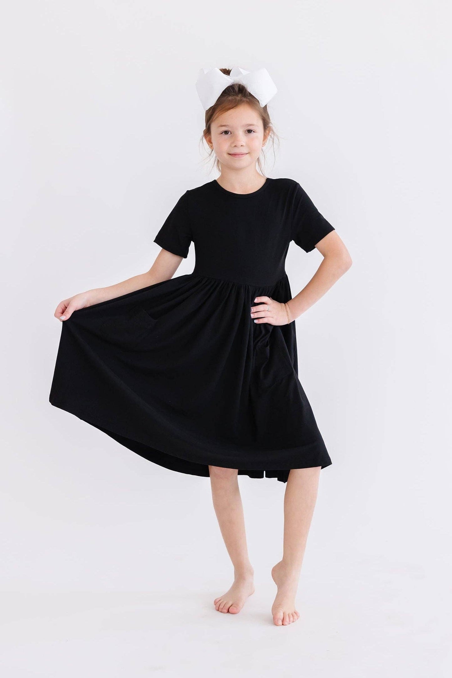 Black Pocket Twirl Dress