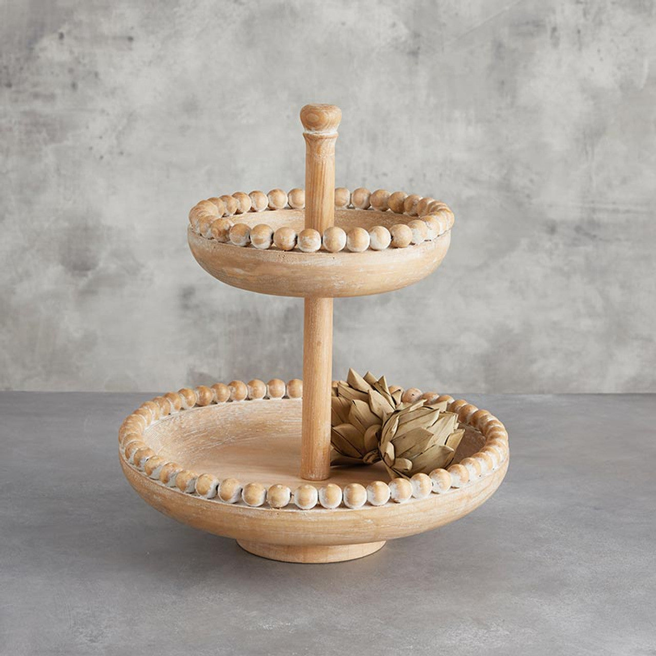 Beaded 2 Tier Stand