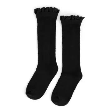 Black Lace Top Knee High Socks