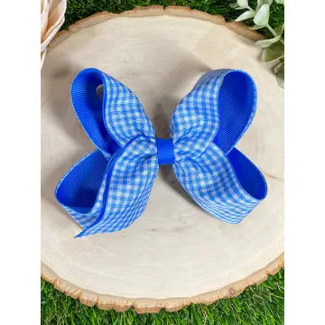 Blue Gingham Bow