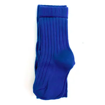 Blue Ribbed Knit Tights