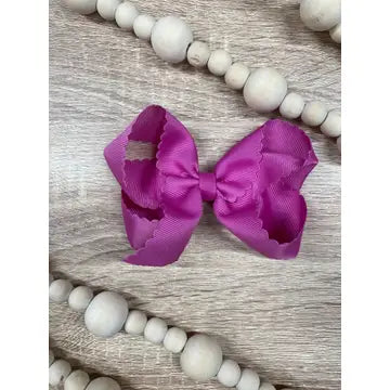 Fuchsia Scalloped Bow