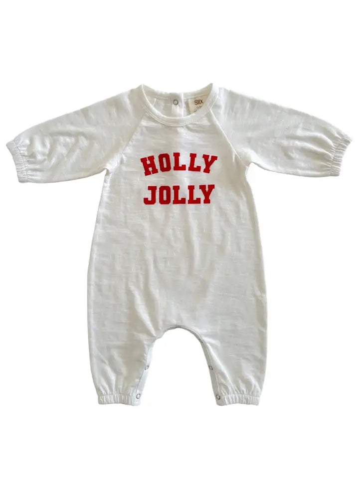 Holly Jolly Romper - White