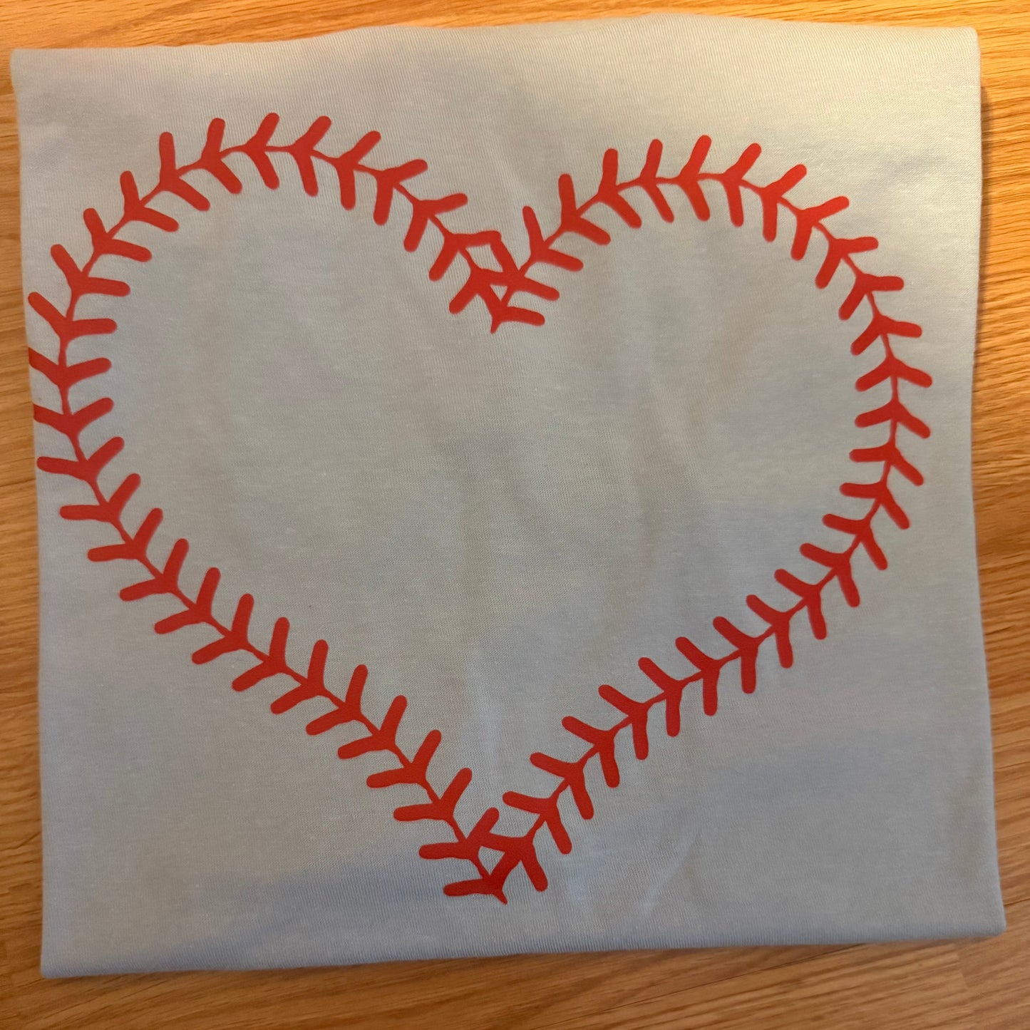 1013-Light Blue Baseball Stitch Heart