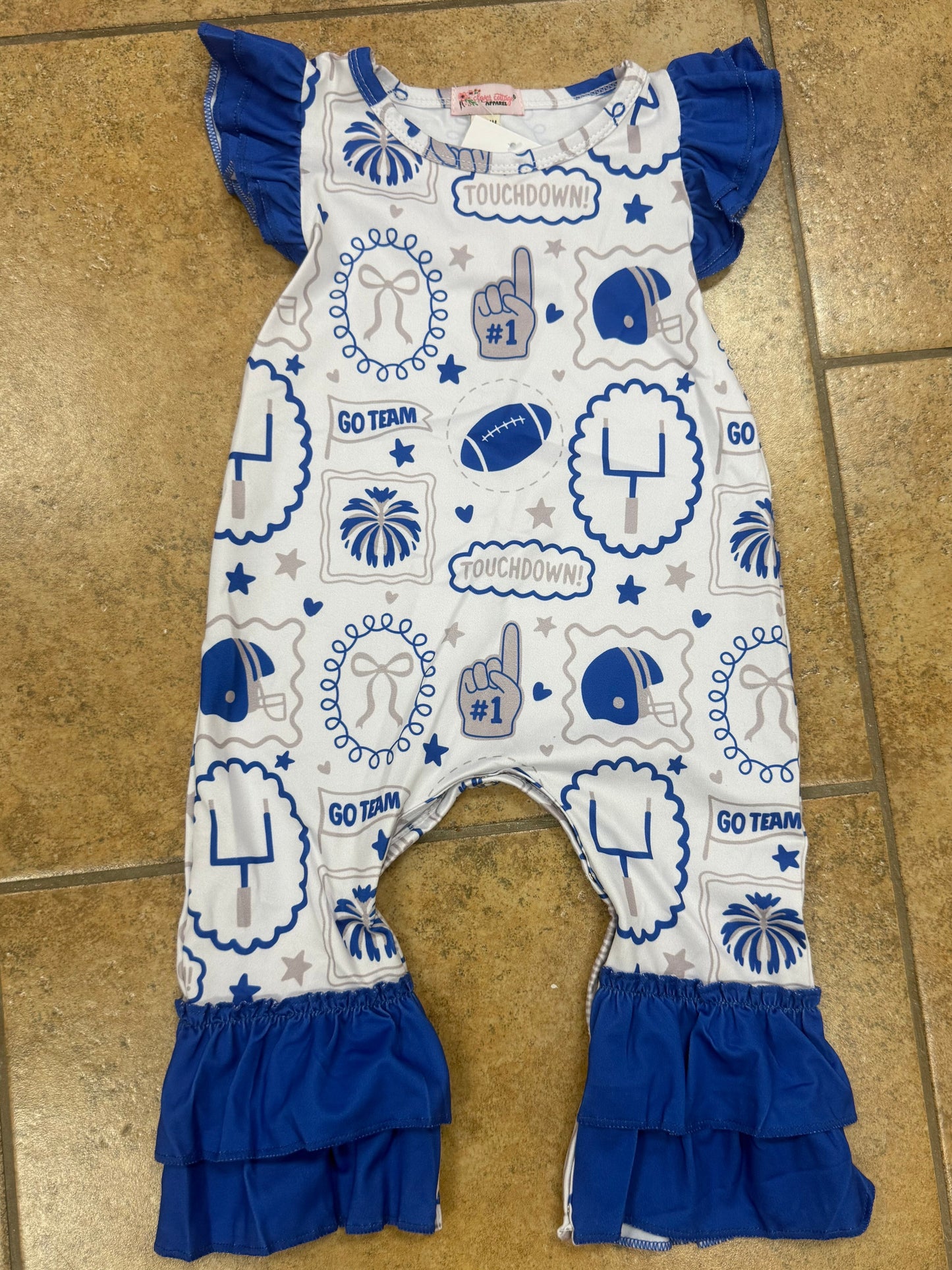 Royal Blue "Go Team" Romper
