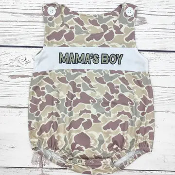 Camo Mama's Boy Romper