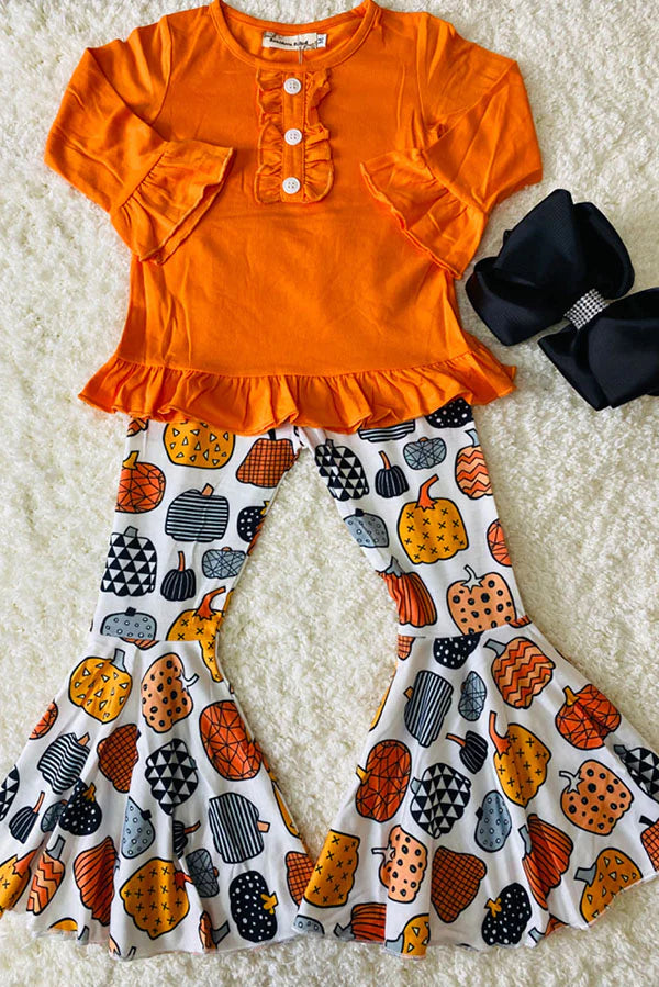 Orange Top w/Pumpkin Bottoms Set