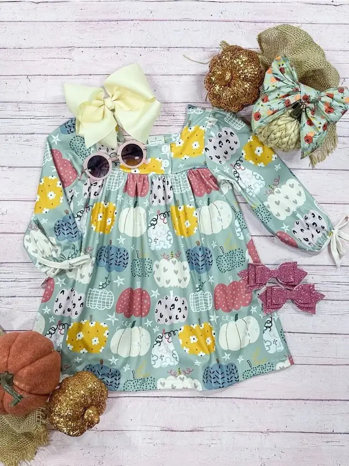 Patterned Pumpkins Twirl Dress