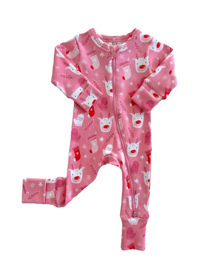 Pink Reindeer Romper