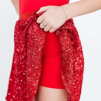 Red Sequin Skort