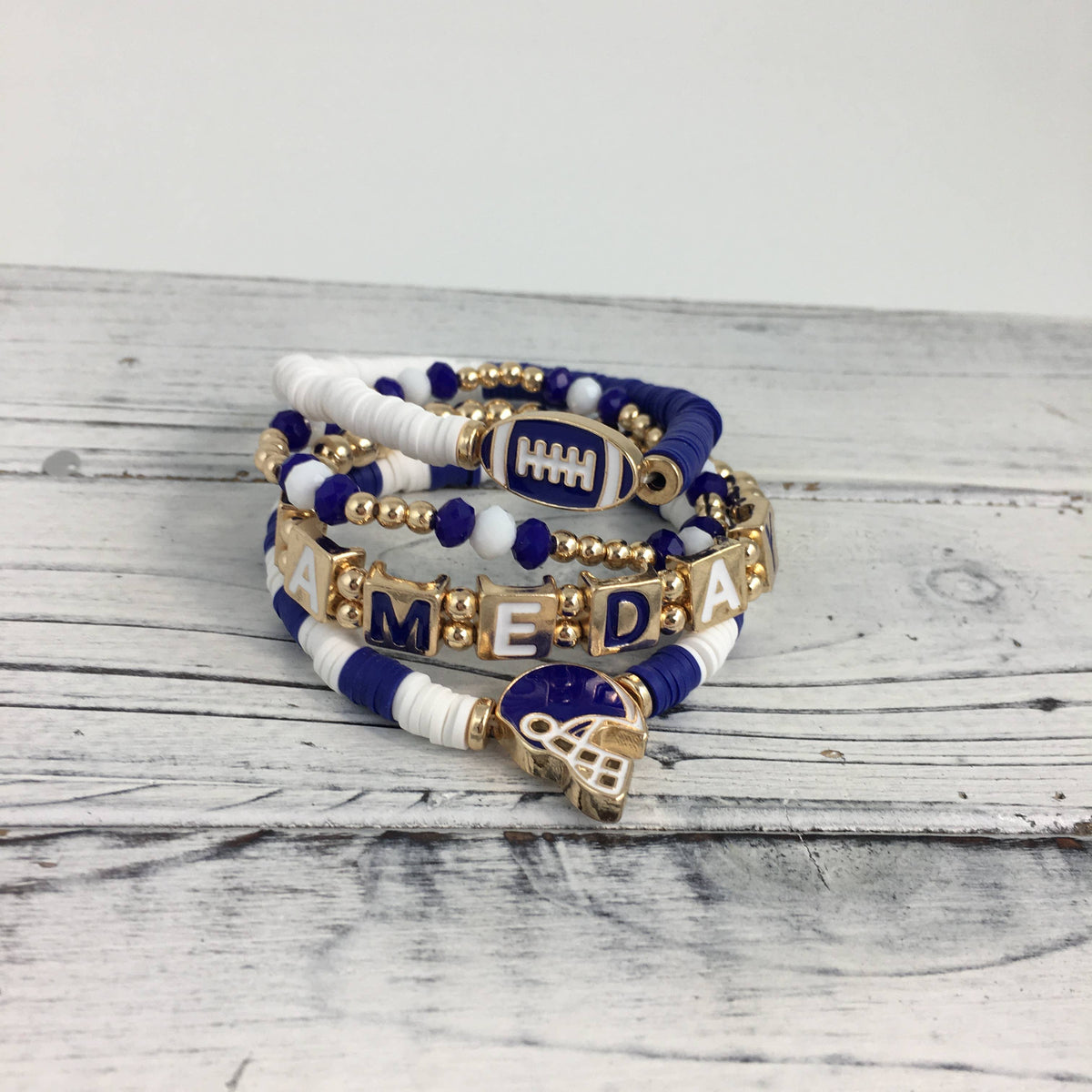 Football layered bracelet