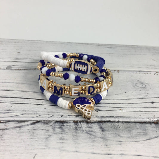 Football layered bracelet