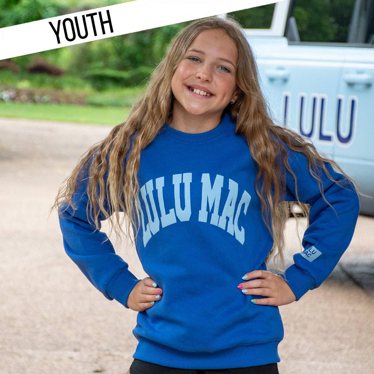 LULU MAC ROYAL/LIGHT BLUE PUFF SWEATSHIRT