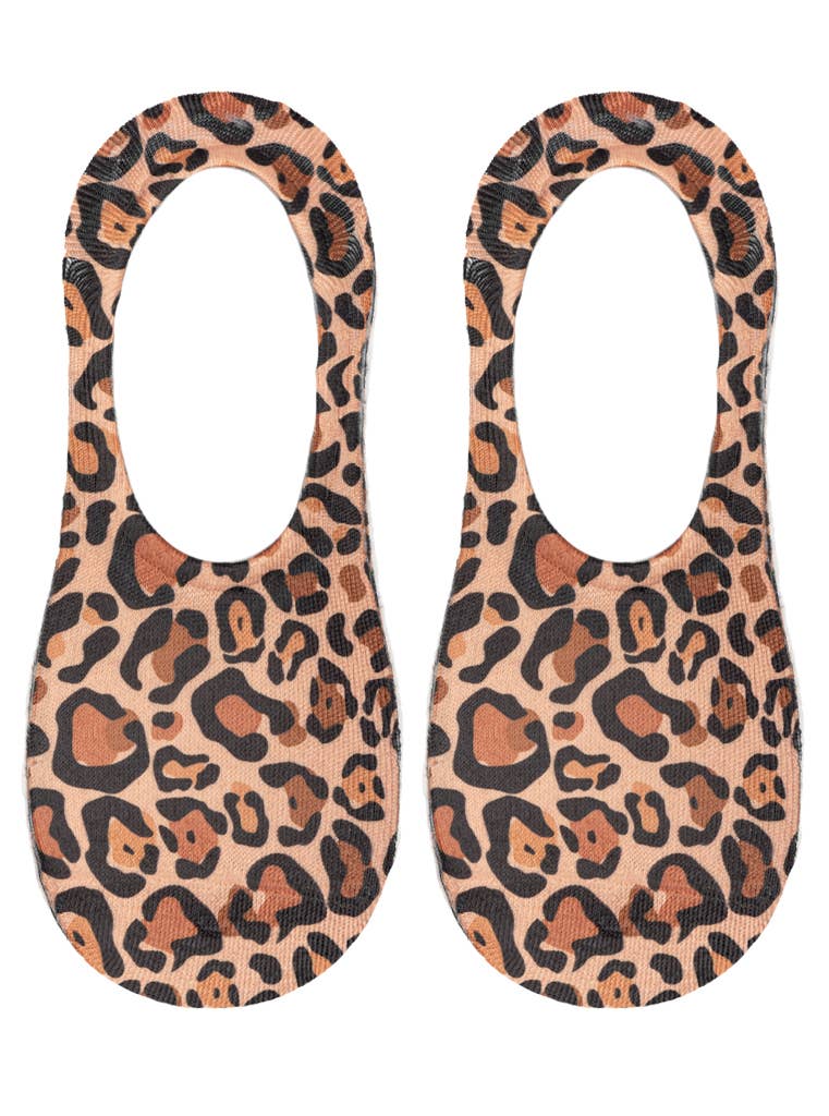Leopard Print No Show Socks