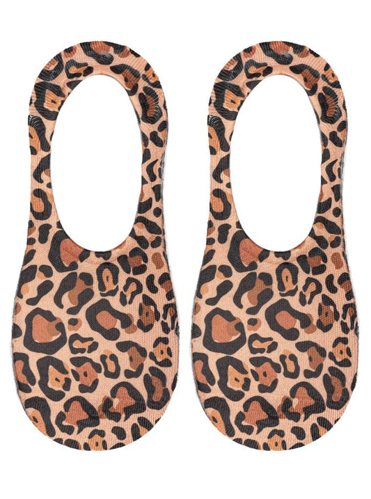 Leopard Print No Show Socks