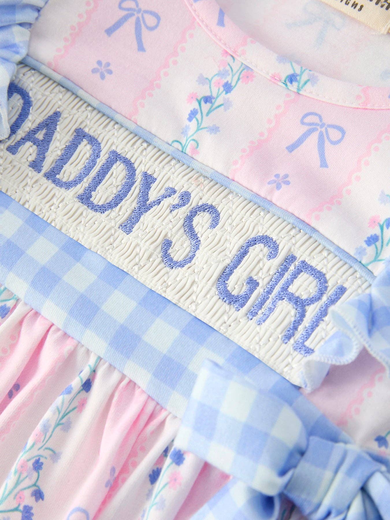 “DADDY'S GIRL” Smocked Plaid Romper