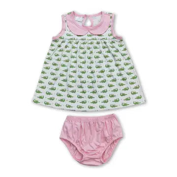 Pink Alligator 2 Piece Set