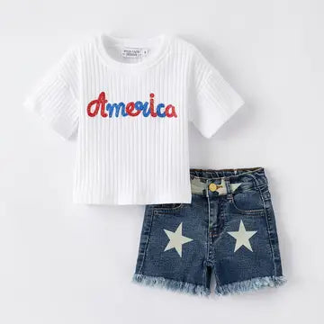 “America” Shorts Set
