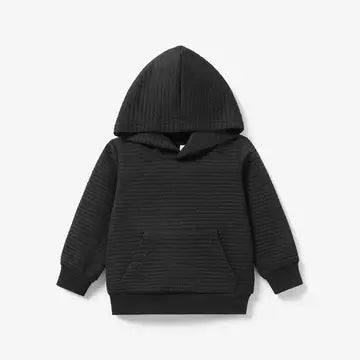Black Textured Hoodie