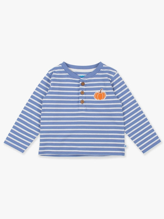 Pumpkin Blue Stripe Henley Tee