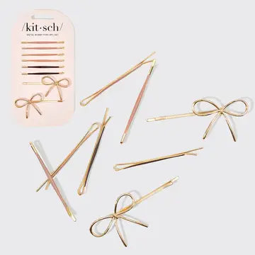 Metal Enamel Cloud & Bow Bobby Pins