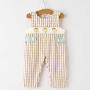 Khaki Plaid Thanksgiving Turkey Overall