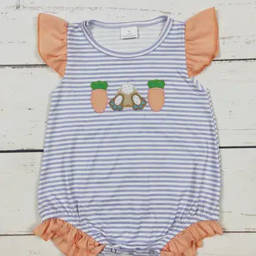 Girl Carrot Appliqué Easter Bubble