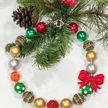 Christmas Bow Neckace