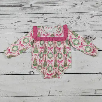 Pink Ruffle Bow Christmas Bubble