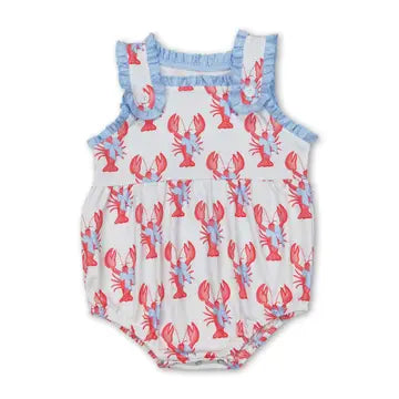 Pink Sleeveless Crawfish Romper