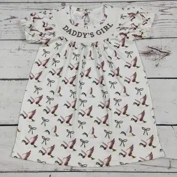 Daddy's Girl Smocked Duck Dress