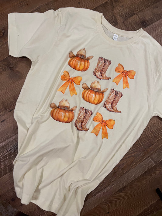Cowboy Pumpkin Fall T-Shirt