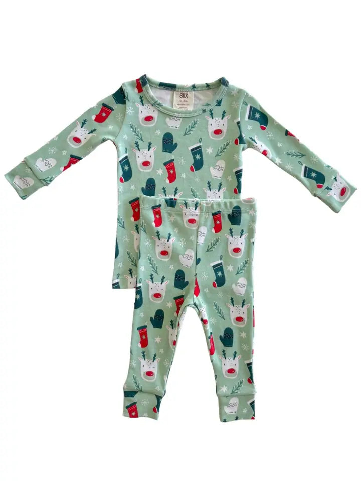 Green Reindeer Pajamas