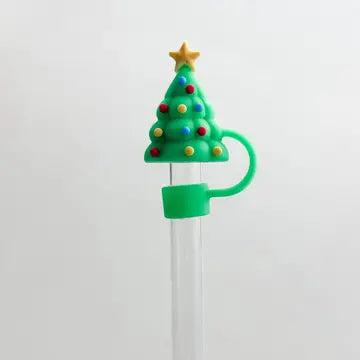 Green Christmas Tree Straw Topper
