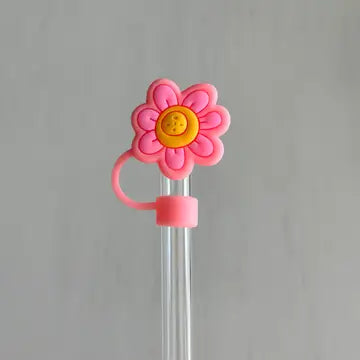 Pink Flower Straw Cover 10mm
