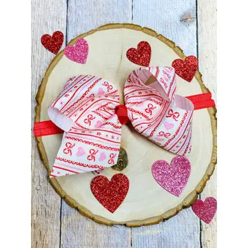 Hearts, Bows, & Stripes Bow Headband