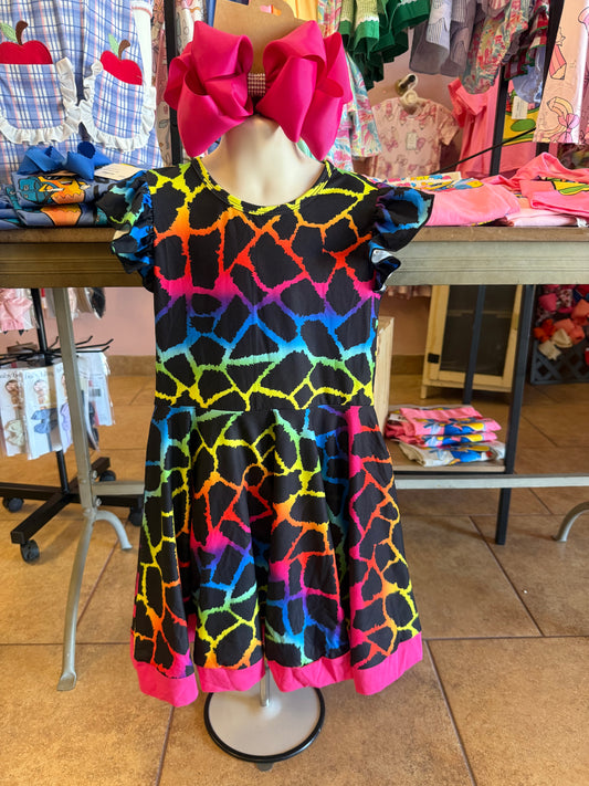 Multi-Colored Twirly Dress