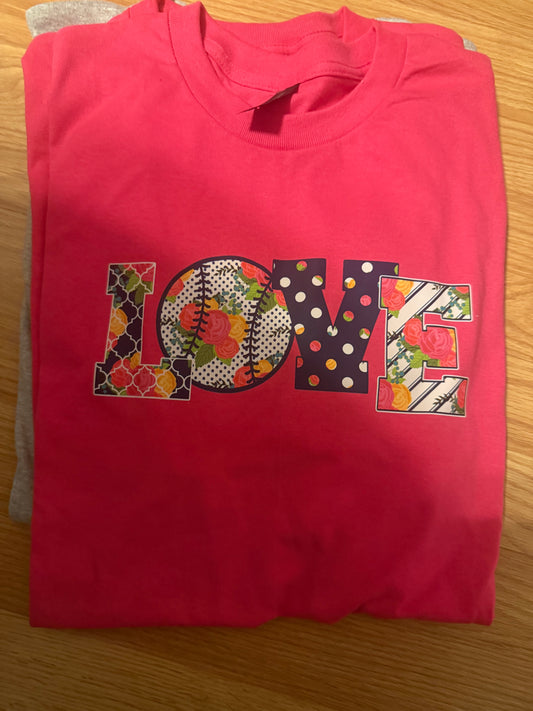 1013-Hot Pink Love TShirt
