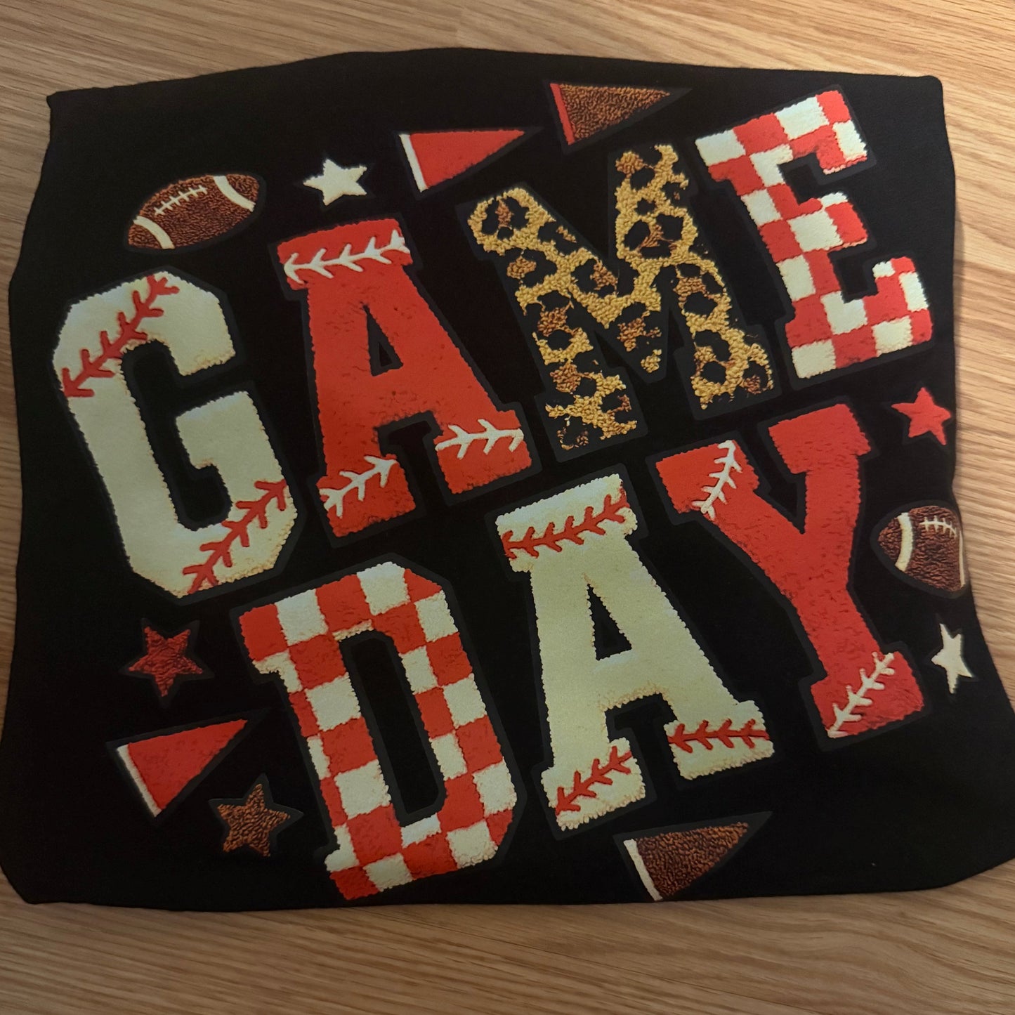 1013-Black Game Day Sports Shirt