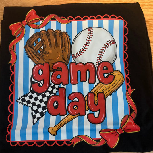 1013-Black Game Day Baseball Shirt