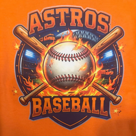 Orange Astros Baseball T-Shirt