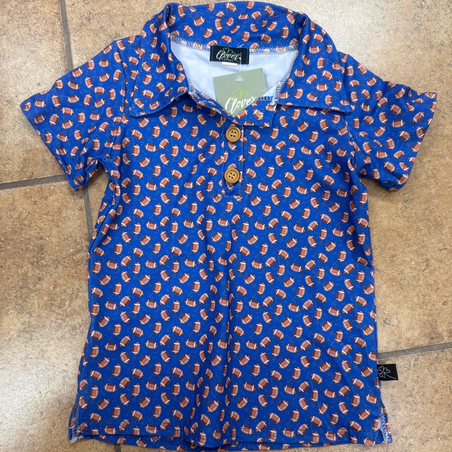 Royal Blue Football Polo Shirt