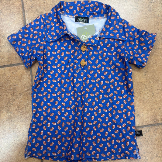 Royal Blue Football Polo Shirt