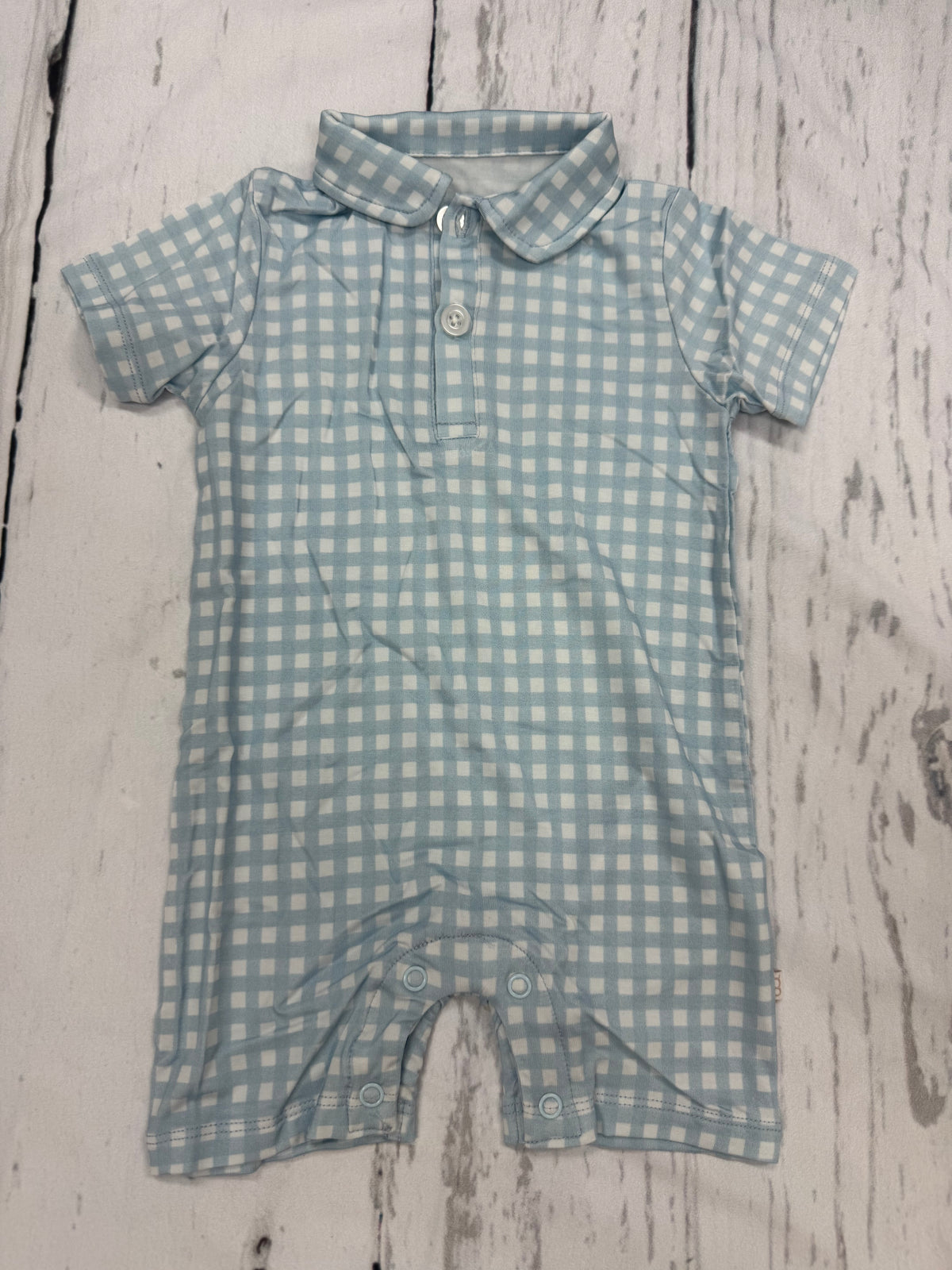 Blue Gingham Romper