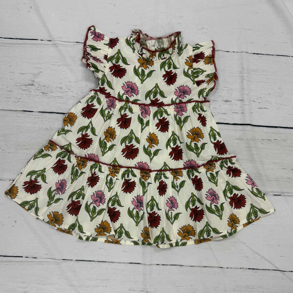Multi-Floral Ruffle Dress