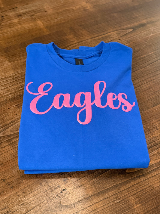 1013-Pink Eagles Blue Shirt
