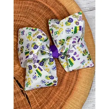Mardi Gras Palooza Print Bow