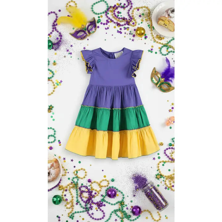Purple, Green, & Gold Mardi Gras Dress