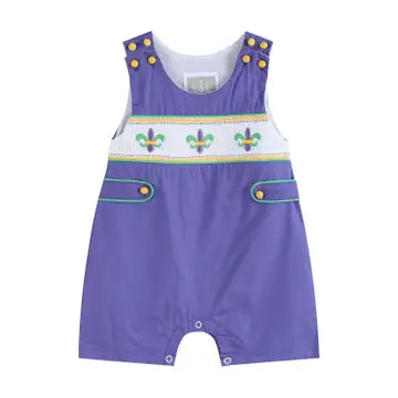 Mardi Gras Smocked Romper