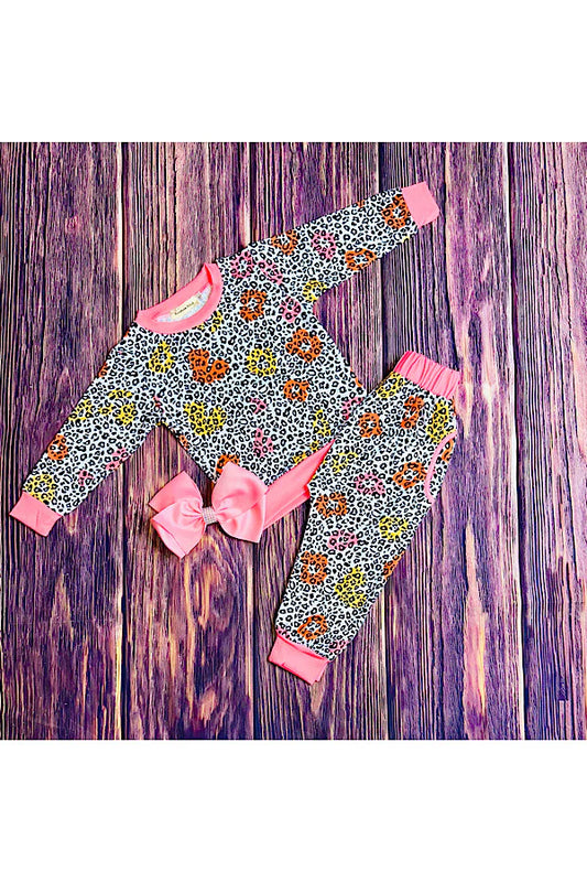 Multicolor leopard print 2pc set